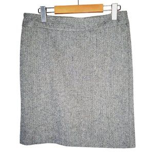 Banana Republic Pencil Skirt Herringbone Preppy Lady-like Career Wool Grey 4